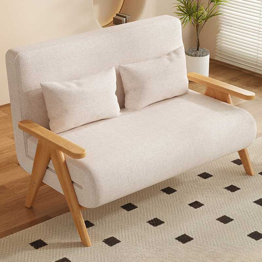 Sofá-Cama Retrátil 3 em 1 com Chaise - 2 Almofadas e Tecido Premium