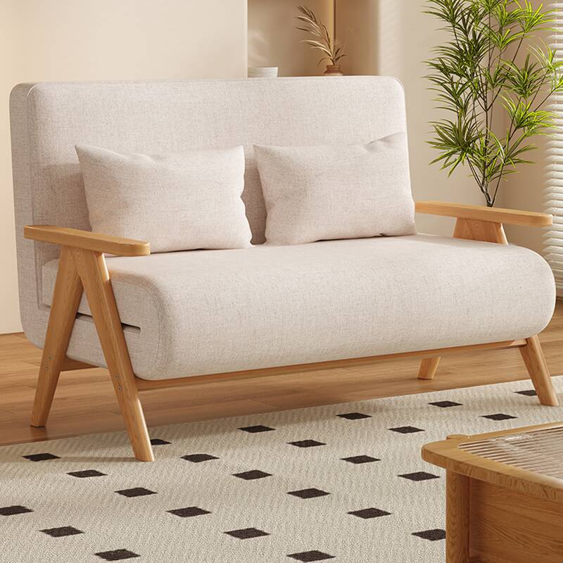 Sofá-Cama Retrátil 3 em 1 com Chaise - 2 Almofadas e Tecido Premium