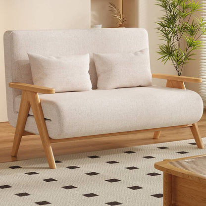 Sofá-Cama Retrátil 3 em 1 com Chaise - 2 Almofadas e Tecido Premium