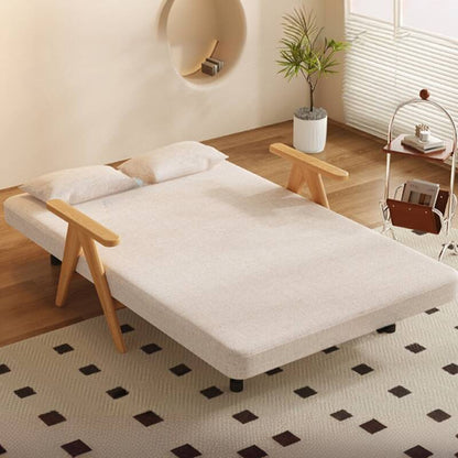 Sofá-Cama Retrátil 3 em 1 com Chaise - 2 Almofadas e Tecido Premium