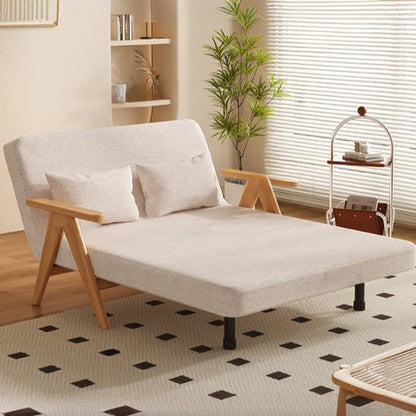 Sofá-Cama Retrátil 3 em 1 com Chaise - 2 Almofadas e Tecido Premium