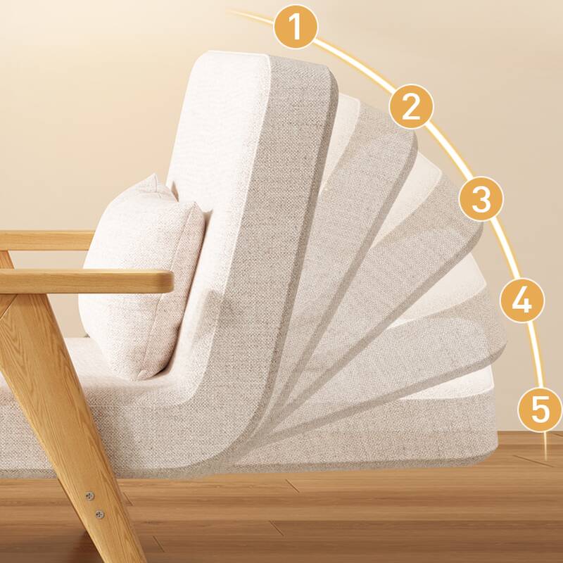 Sofá-Cama Retrátil 3 em 1 com Chaise - 2 Almofadas e Tecido Premium