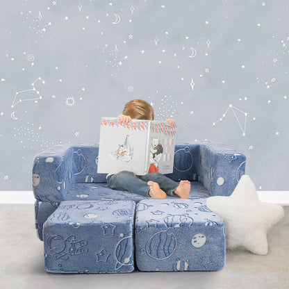 Sofá Infantil Modular MeMoreCool - Tema Espacial que Brilha no Escuro