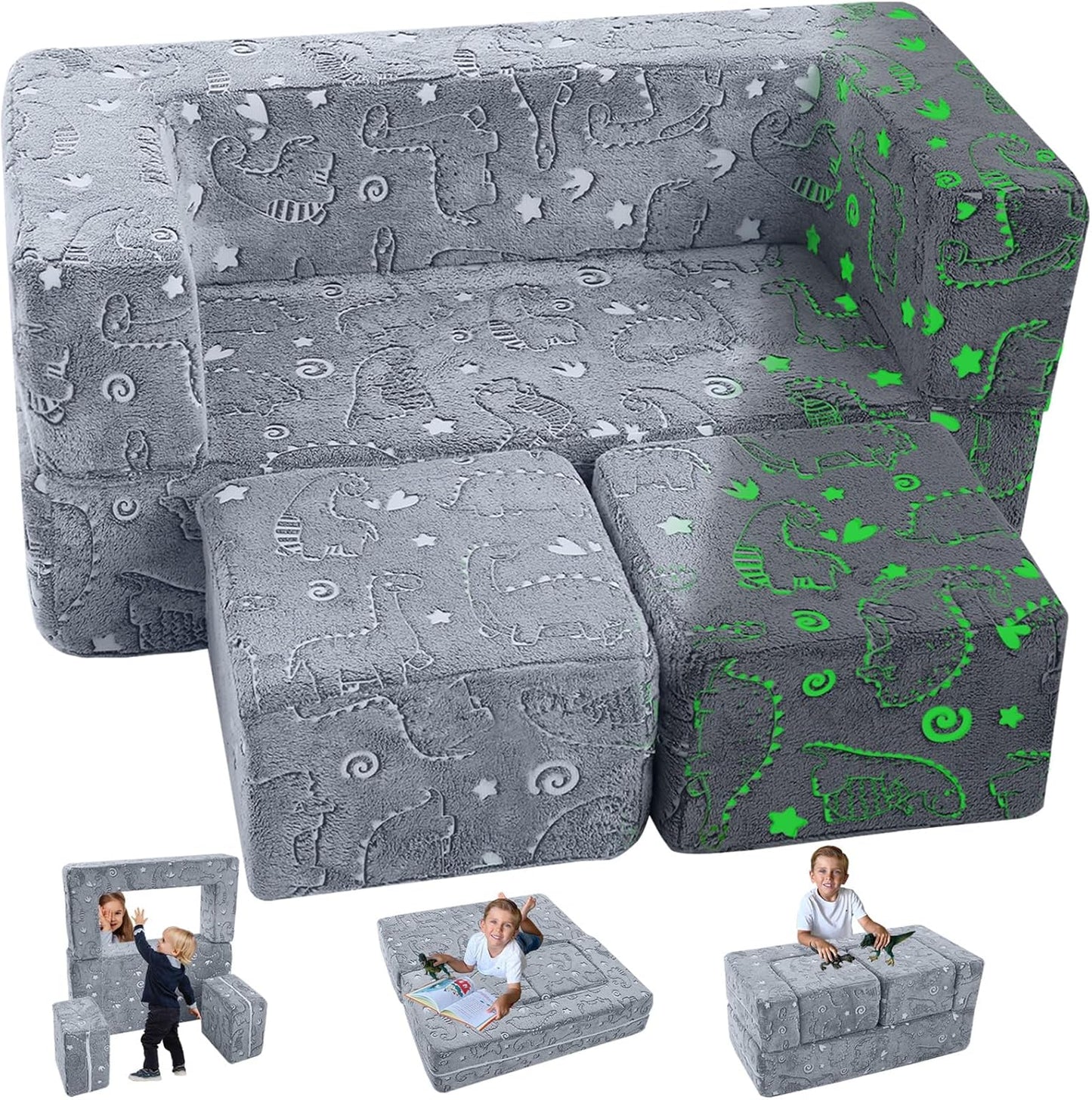 Sofá Infantil Modular MeMoreCool - Tema Espacial que Brilha no Escuro