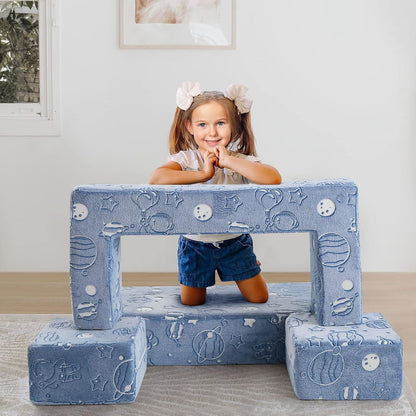 Sofá Infantil Modular MeMoreCool - Tema Espacial que Brilha no Escuro