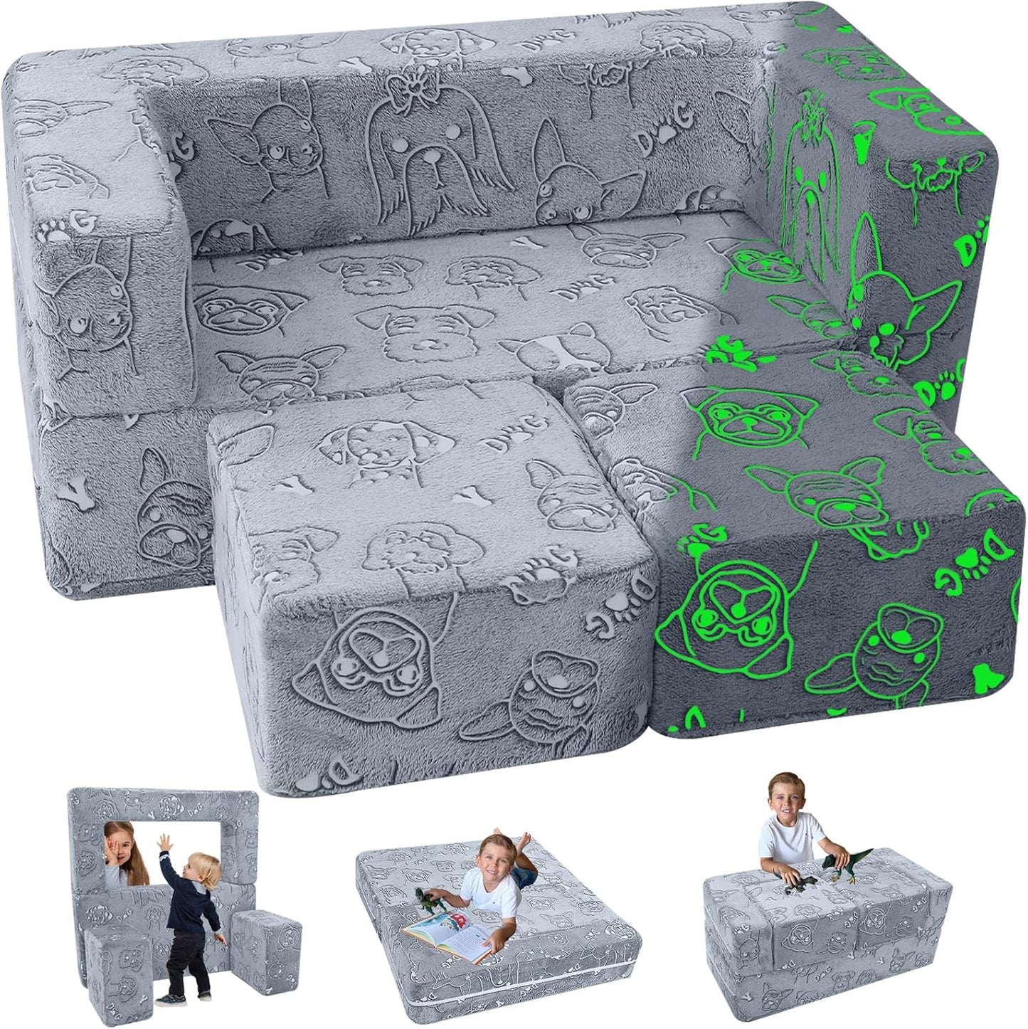 Sofá Infantil Modular MeMoreCool - Tema Espacial que Brilha no Escuro