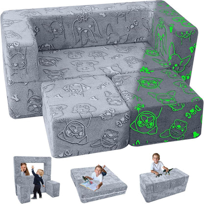 Sofá Infantil Modular MeMoreCool - Tema Espacial que Brilha no Escuro
